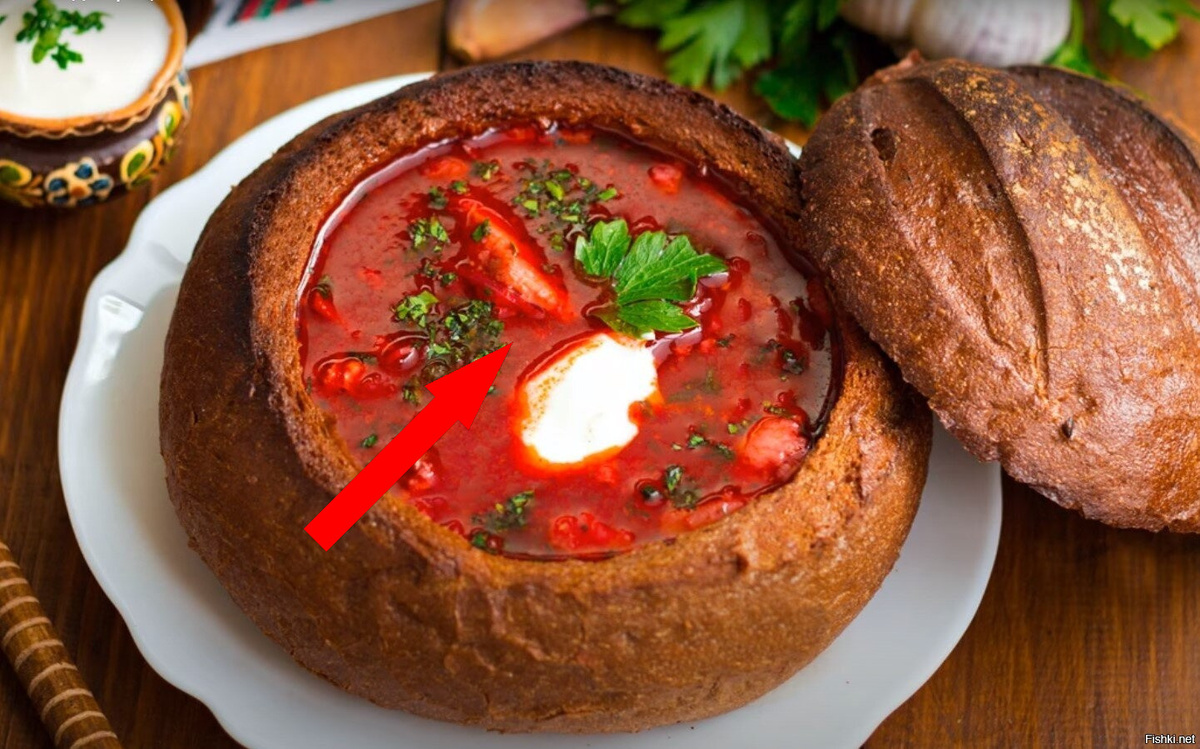    Секрет ресторанного борща в хлебном горшочке, который вы не пробовали