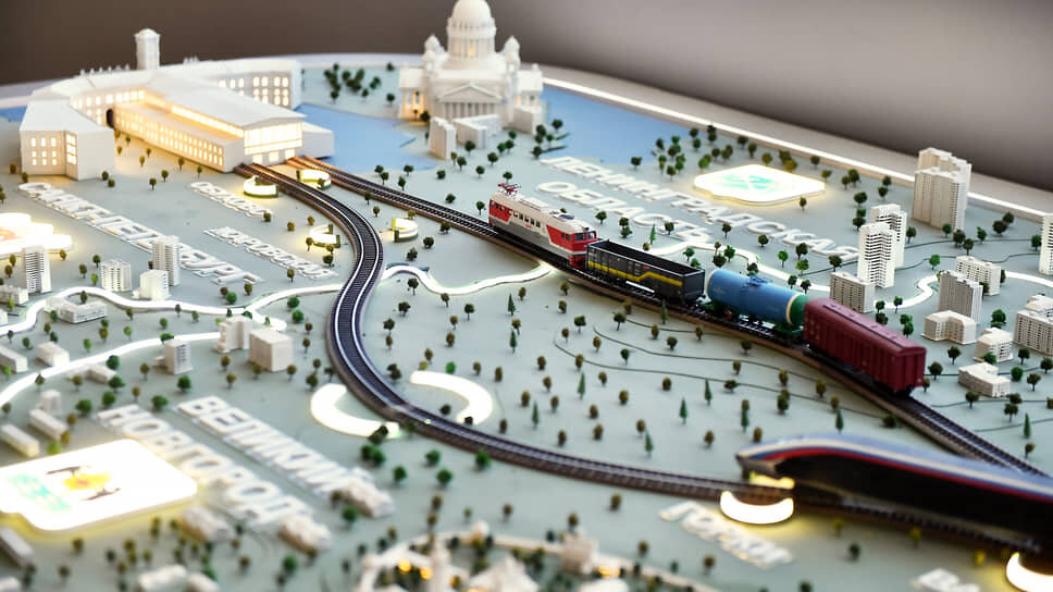 Макет высокоскоростной железнодорожной магистрали между Петербургом и Москвой (ВСМ).📷Фото: Александр Коряков / Коммерсантъ