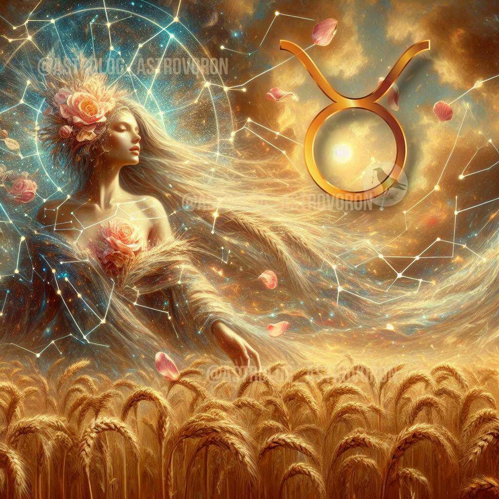 Венера в Тельце. Иллюстрация создана автором канала АстроВорон. Мистерии Зодиака (с)