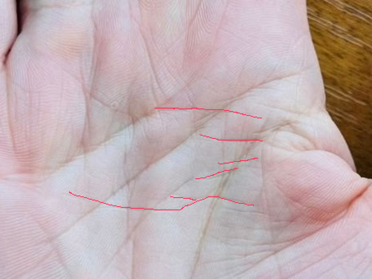 Линии стрессов из прошлого влиют на будущее. Взято из группы в VK "Тренировочная База Хиромантов"