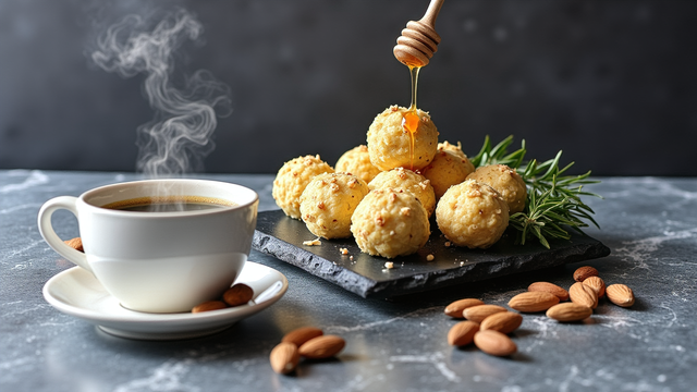 Сырные шарики с медом и орехами