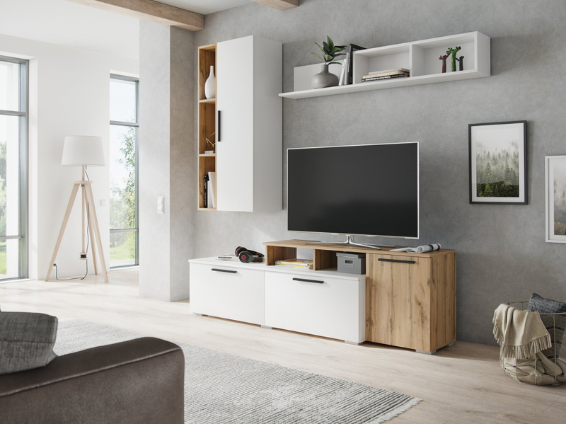 Модульная гостиная Альберо белый - дуб вотан
