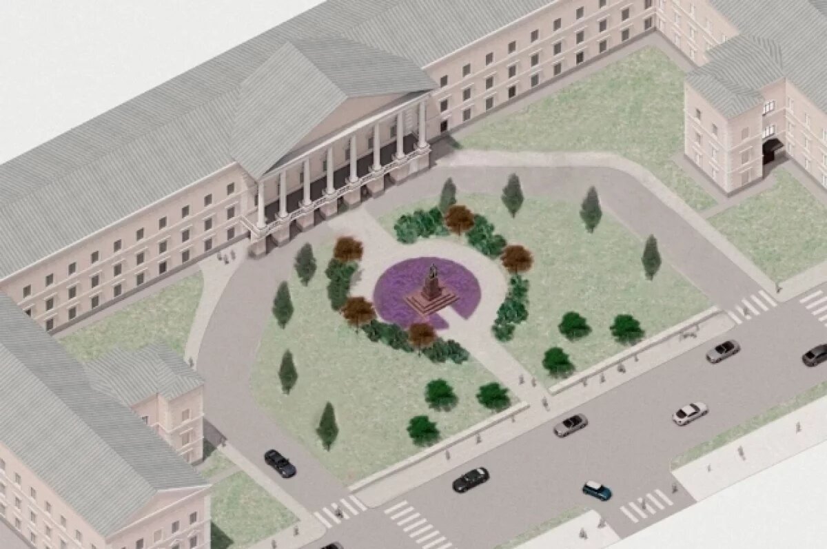    Зеленую зону изменят у здания правительства Псковской области