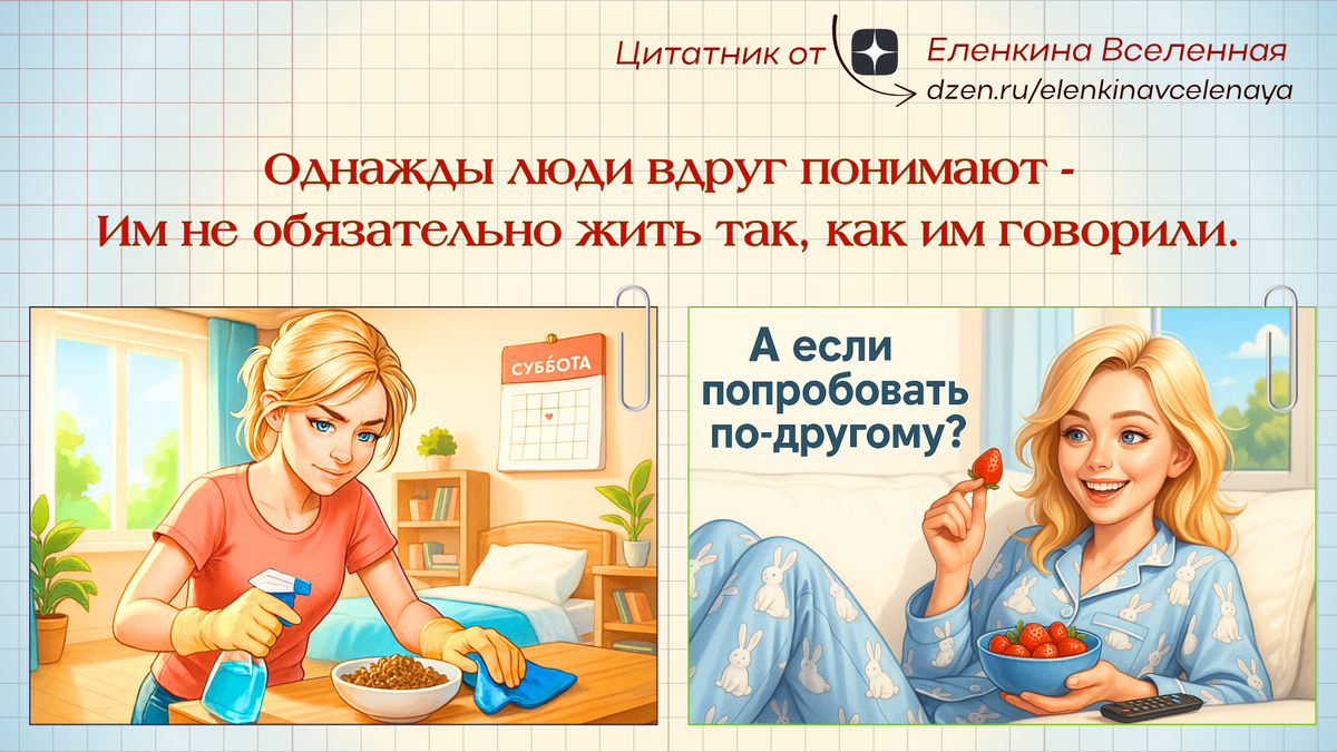 Просто осталась лежать на диване, в пижаме с зайцами, смотрела сериал и ела клубнику прямо из коробки.