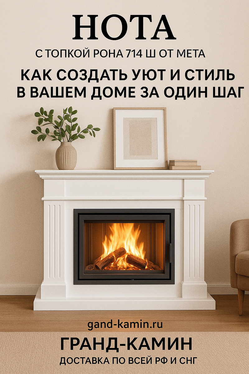    Каминокомплект Нота с топкой Рона 714 Ш от Мета: Как создать уют и стиль в вашем доме за один шаг Kamin