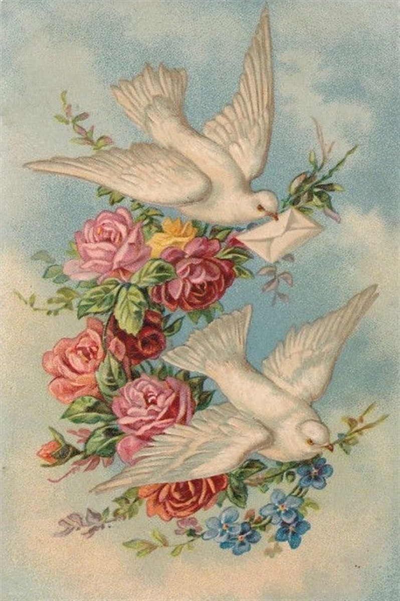 Старинная открытка. Иллюстрация из сети