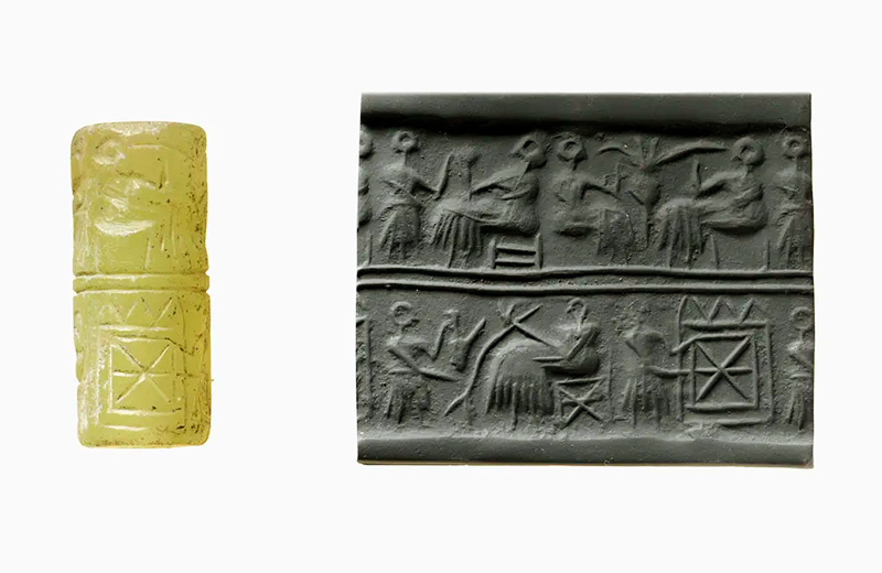 На изображениях из Древнего Шумера изображены люди, пьющие пиво через соломинки из общих сосудов