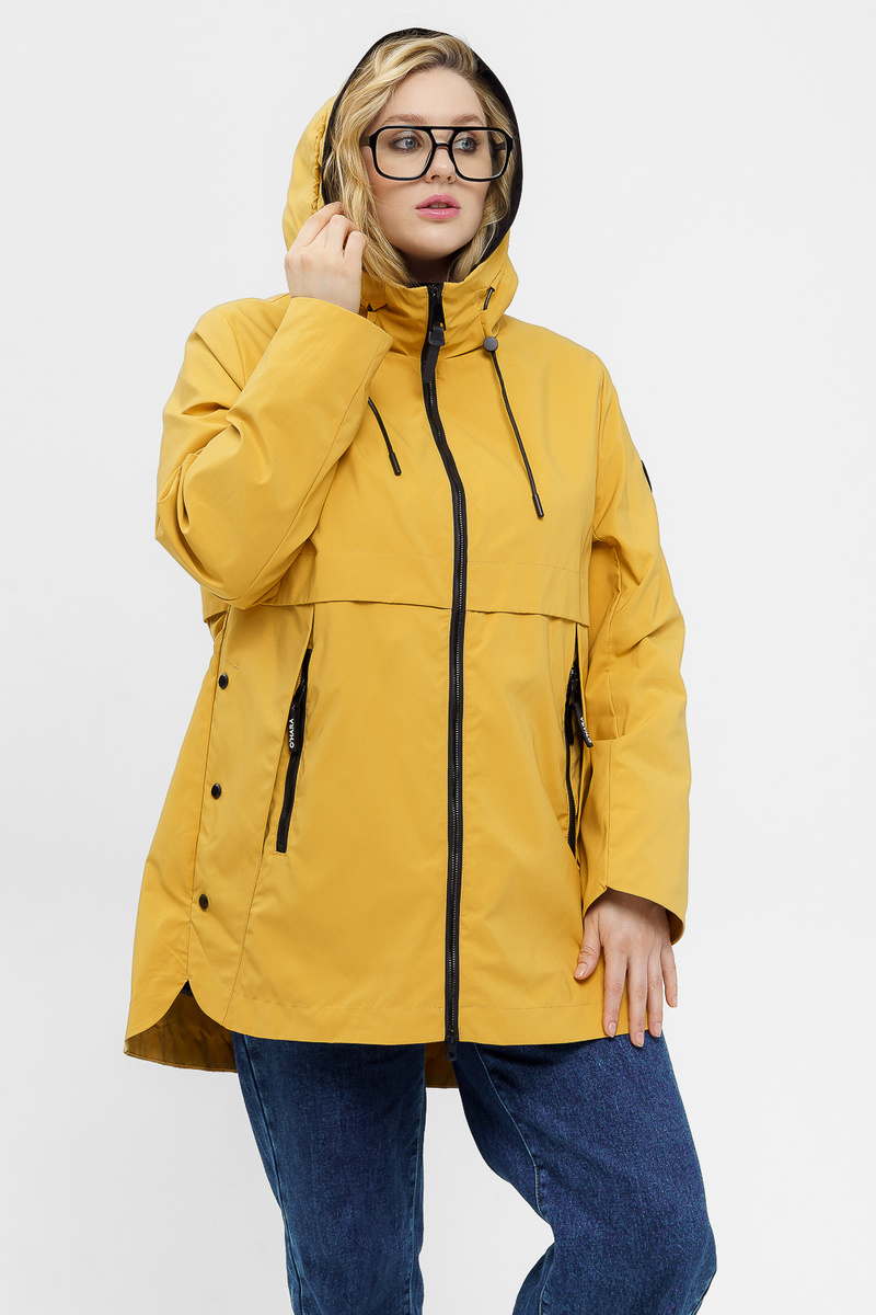 Женская ветровка в желтом цвете plus size