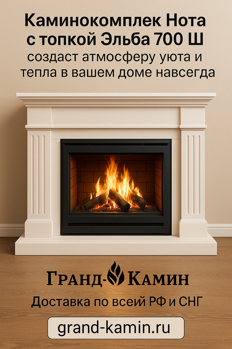    Каминокомплект Нота с топкой Эльба 700 Ш создаст атмосферу уюта и тепла в вашем доме навсегда Kamin