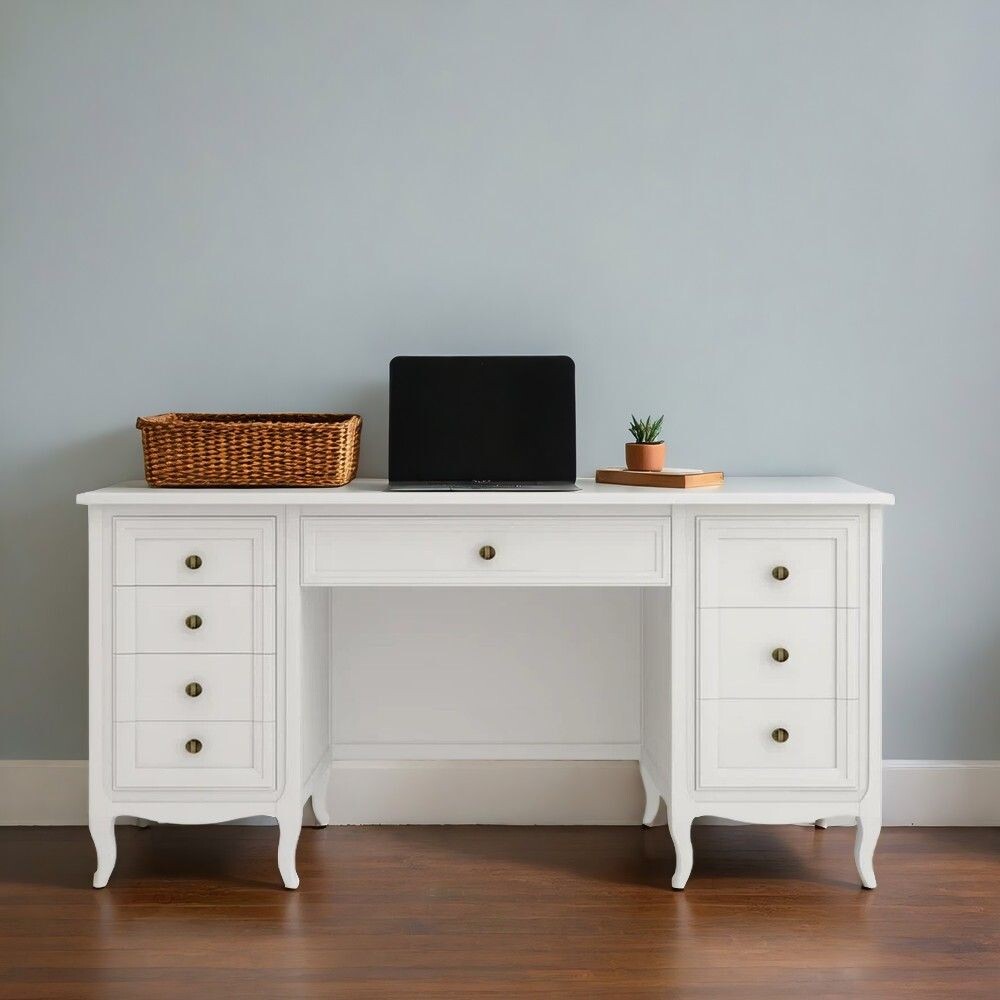 Cтол письменный двухтумбовый М709W White
