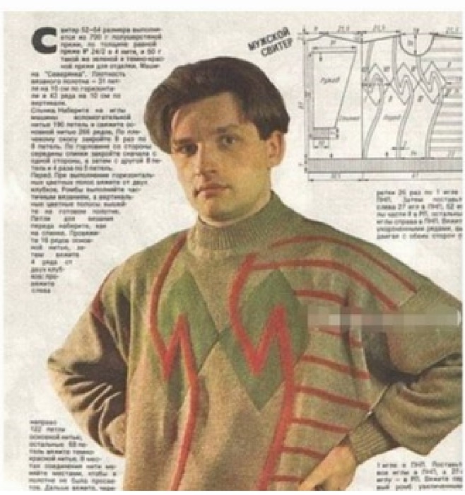 Сергей Лемох в журнале о вязании, где редактором работала его мама /Фото. yaplakal.com