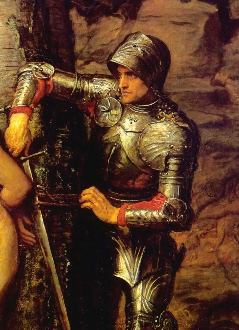 Джон Эверетт Милле "Странствующий рыцарь", фрагмент.