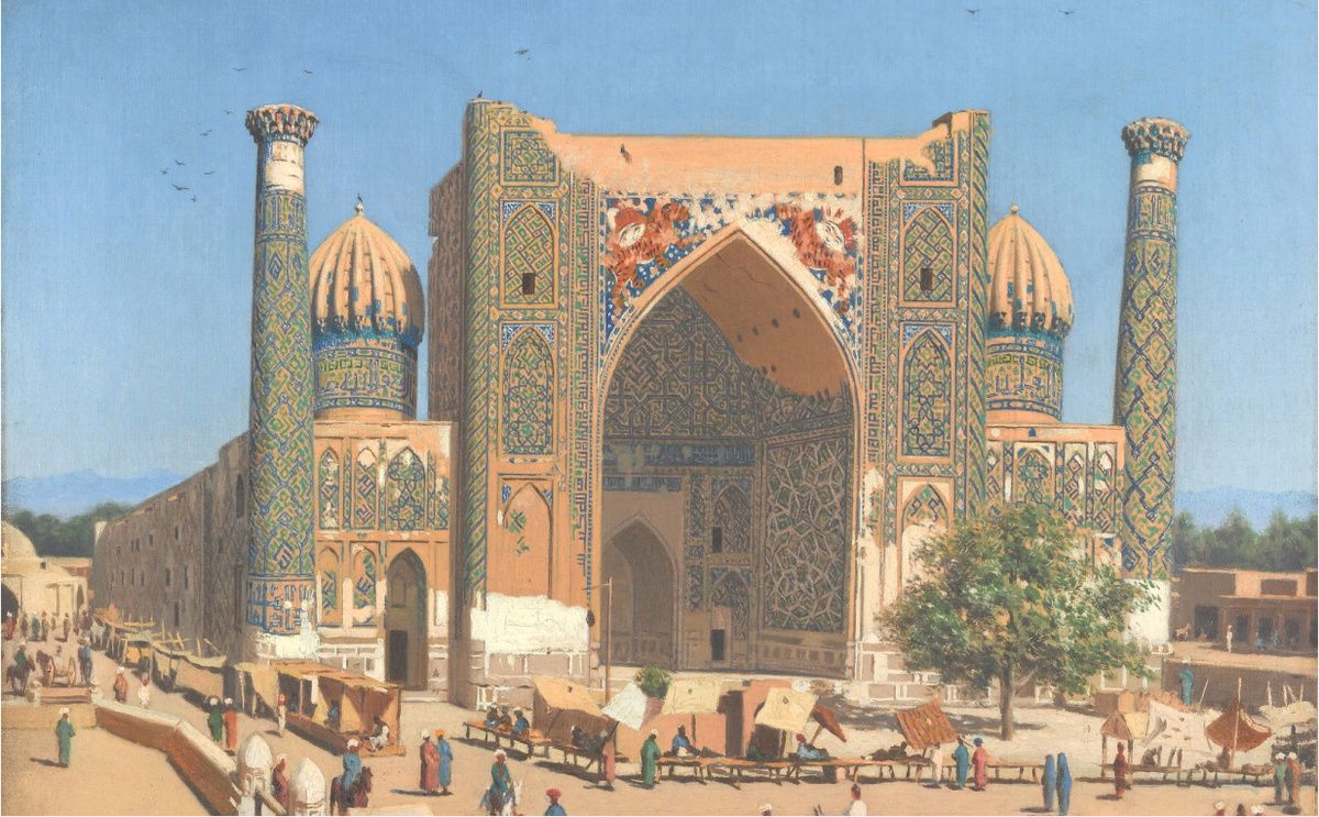 Медресе Шир-Дор на площади Регистан в Самарканде. 1869 – 1870 гг