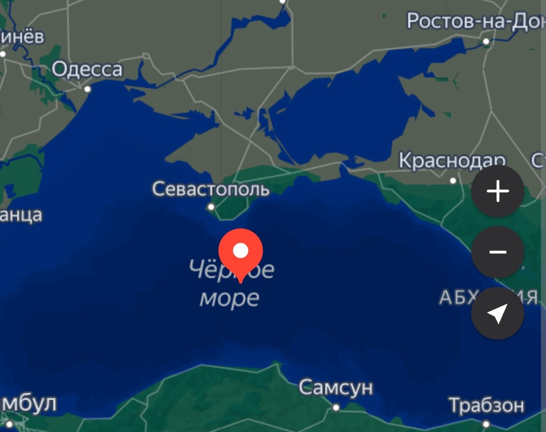 Расположение Чёрного моря на карте 