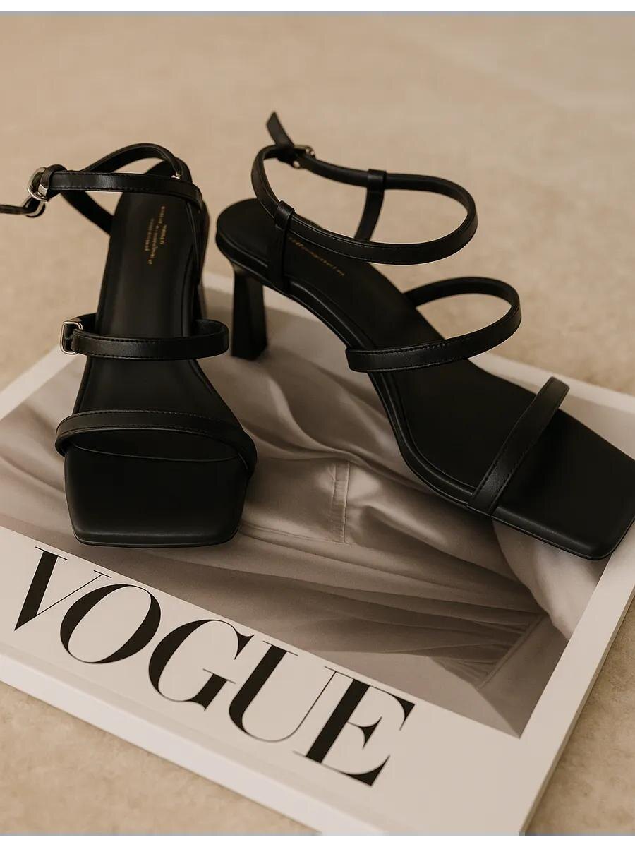 Босоножки с квадратным мысом. Источник WB артикул 384507934