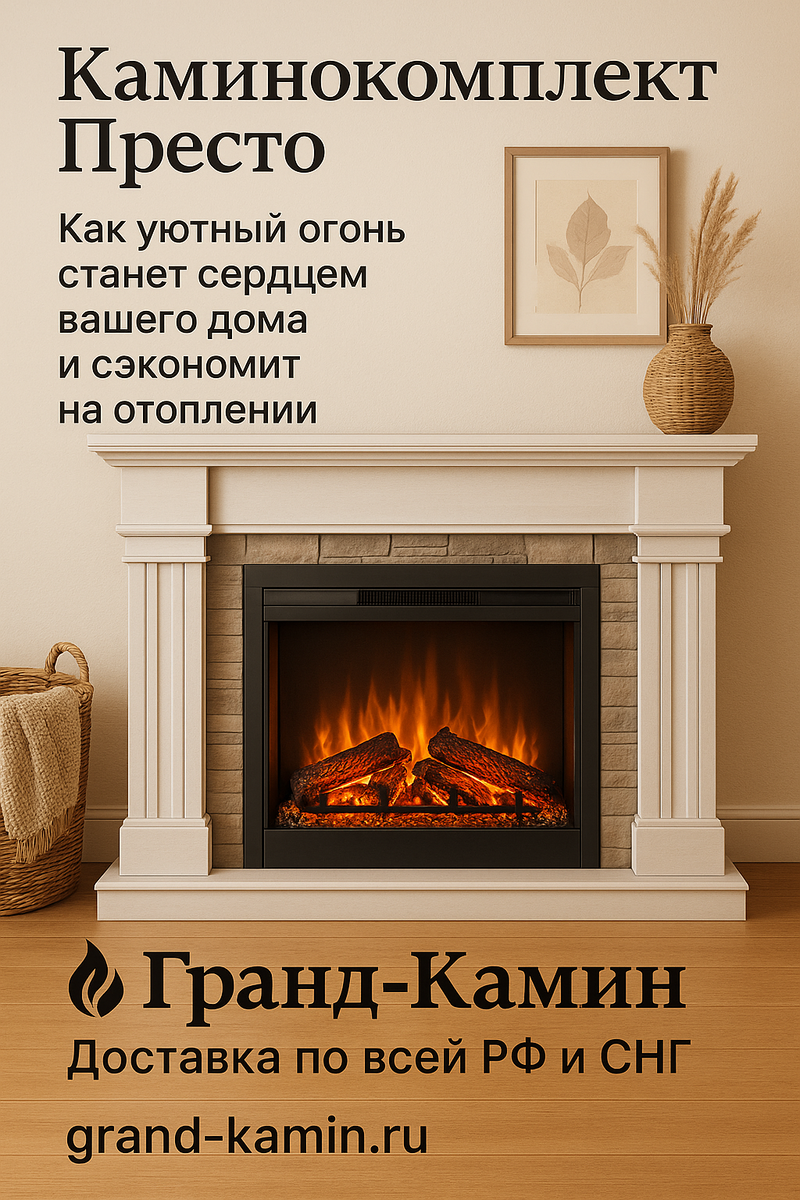    Каминокомплект Престо: как уютный огонь станет сердцем вашего дома и сэкономит на отоплении Kamin