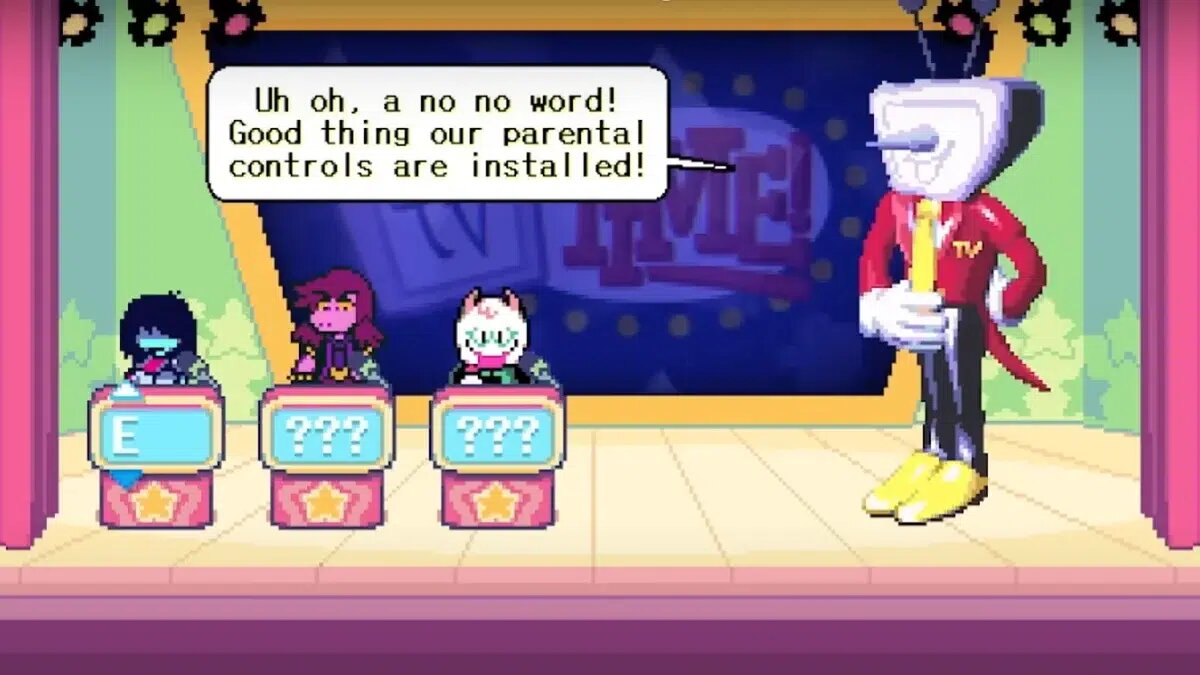    Доступные имена для шоу Тенны в Deltarune