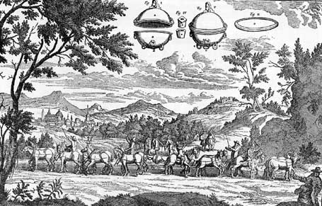 Опыт с магдебургскими полушариями.