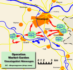 Зоны высадки 82-й дивизии у Неймегена