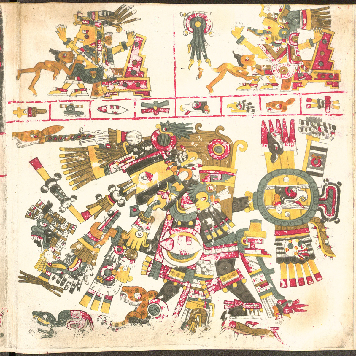 Божество Тескатлипока, из кодекса Борджиа, до испанский кодекс