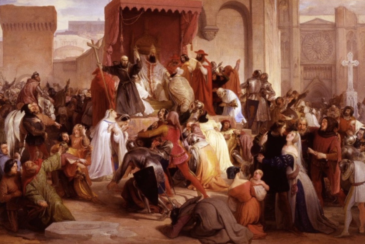 Франческо Айеца — Папа Урбан II на площади Клермона проповедует первый крестовый поход, 1835 г