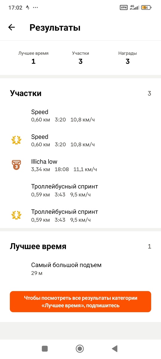 Скриншот приложения Strava.