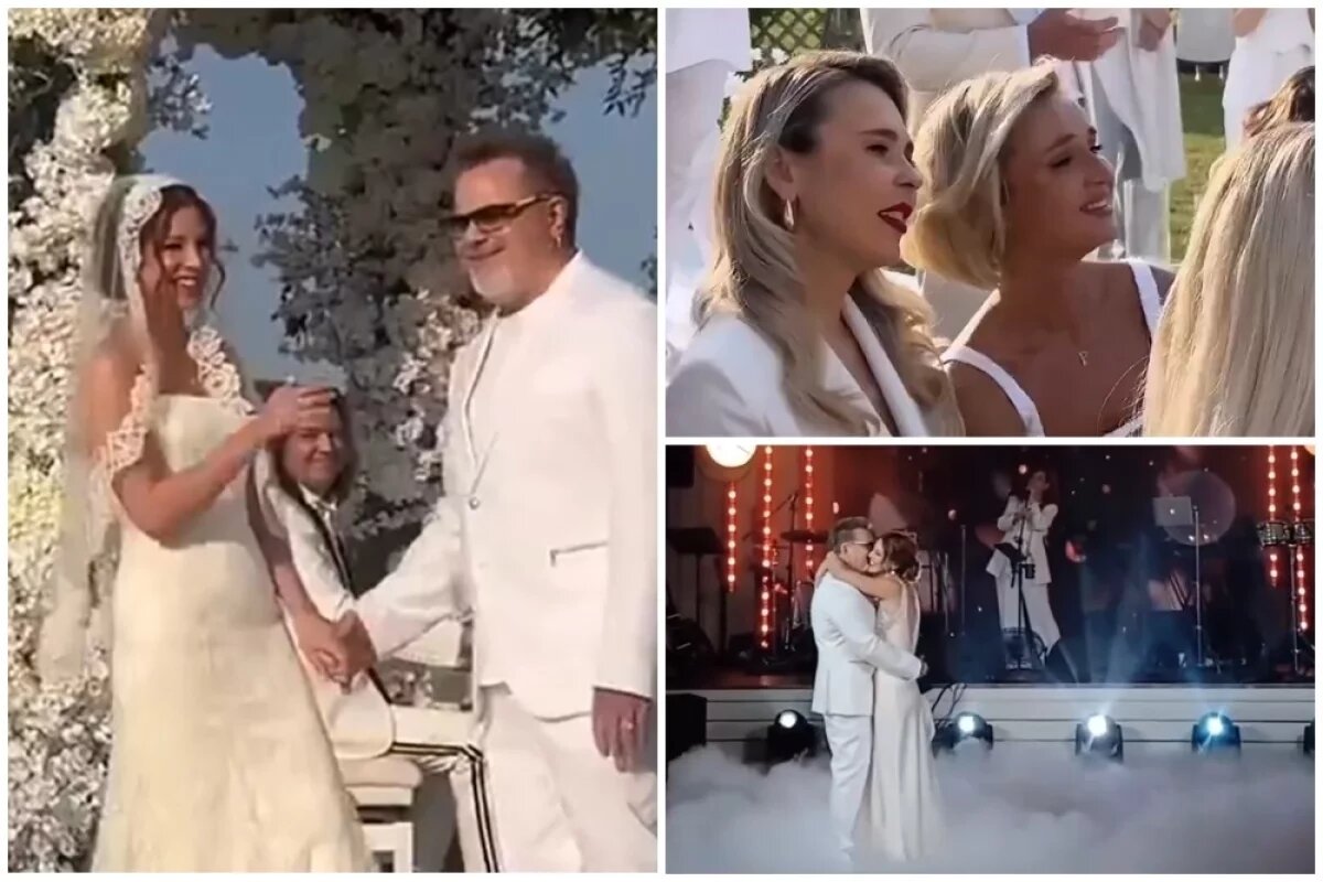    Клятвы любви, торт «дерево» и салют.