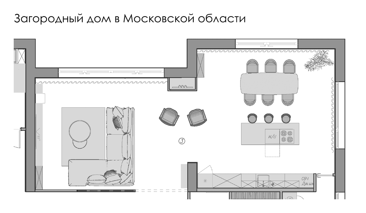 Пример планировки от студии архитектуры и дизайна Линии Пространства