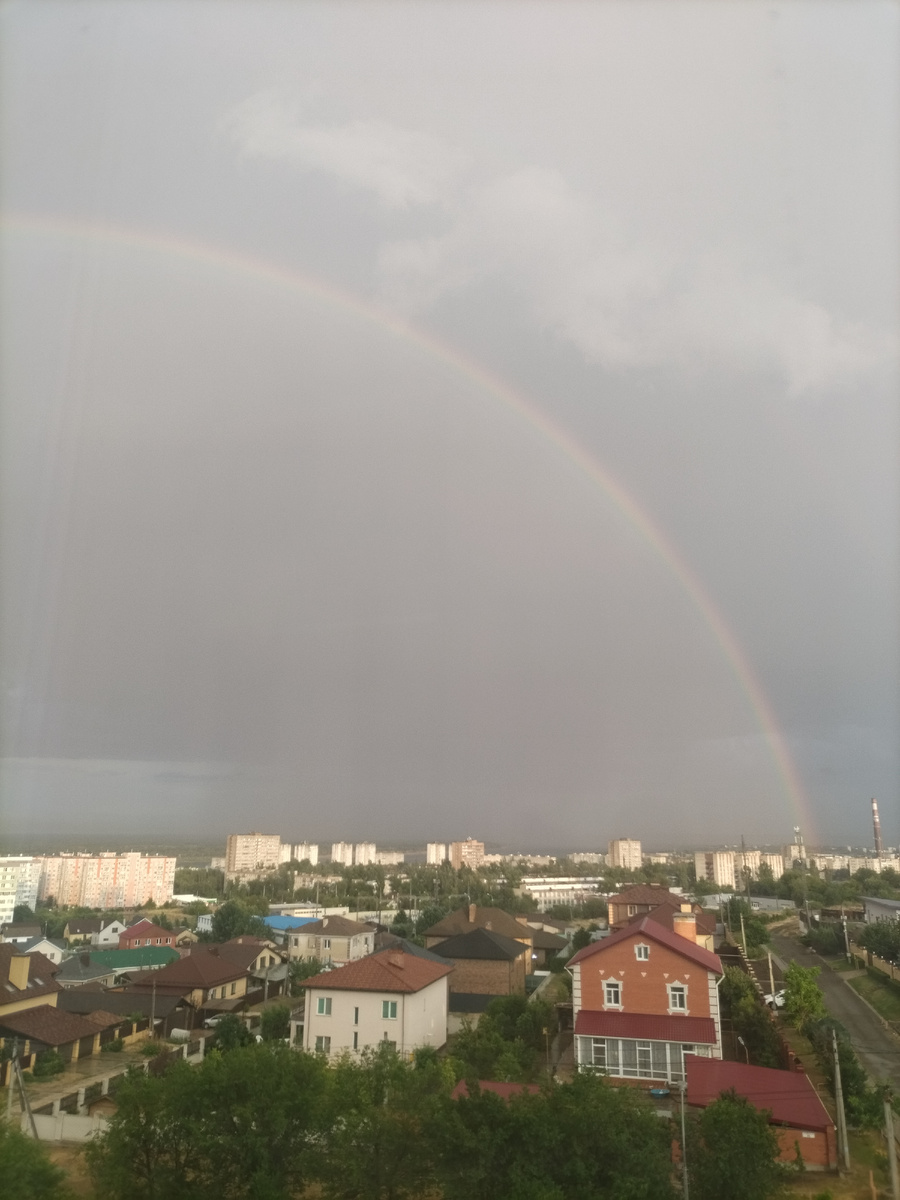 Вчера такая радуга была у нас после ливня
