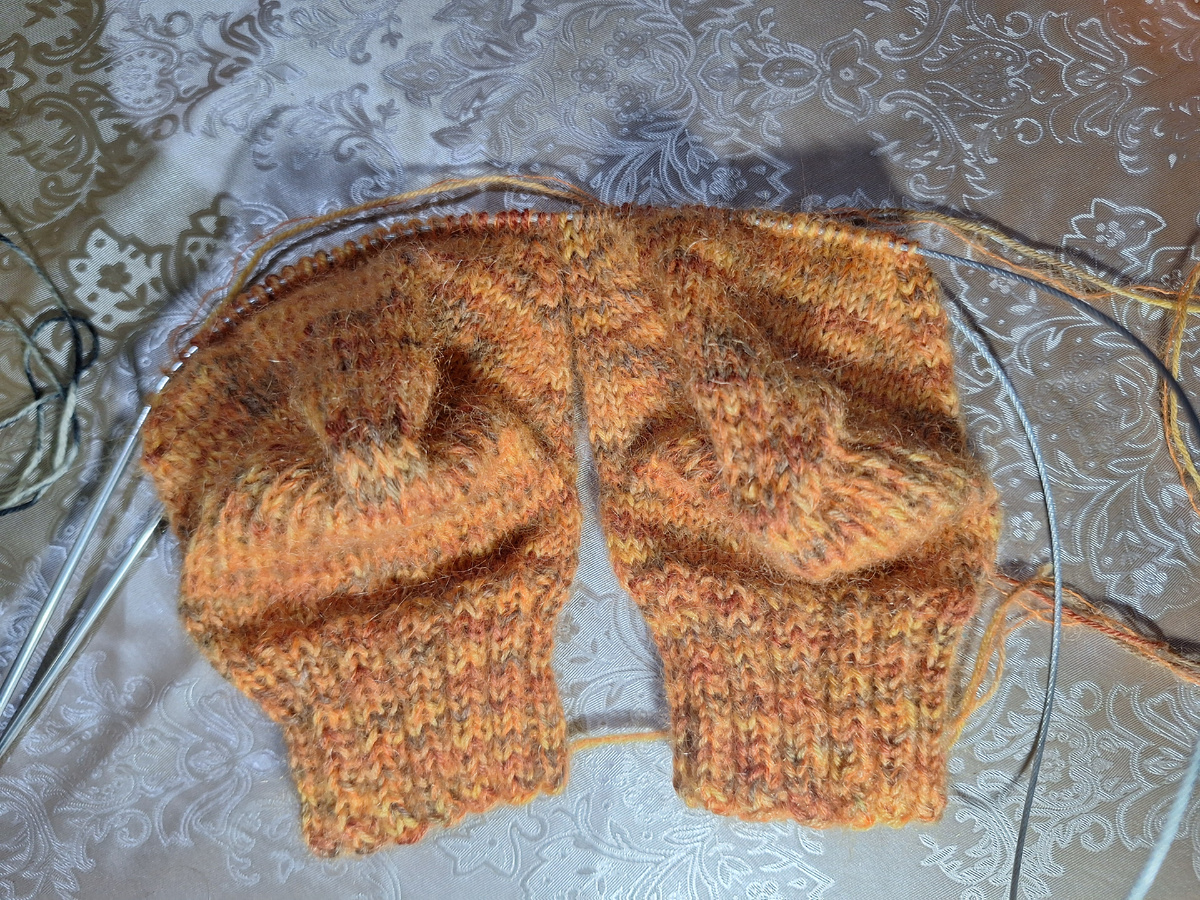 Носочки женские укороченные из пряжи Астра Карелия + кид мохер от Ализе 