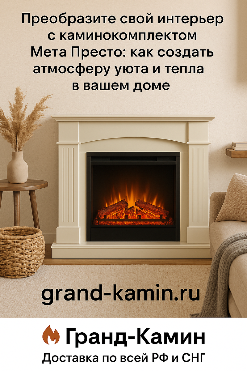    Преобразите свой интерьер с каминокомплектом Мета Престо: как создать атмосферу уюта и тепла в вашем доме Kamin