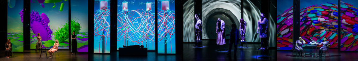 Фрагменты спектакля «4.48. Психоз» (2016 г.), реж. А. Зельдович и AES+F. Электротеатр Станиславский.