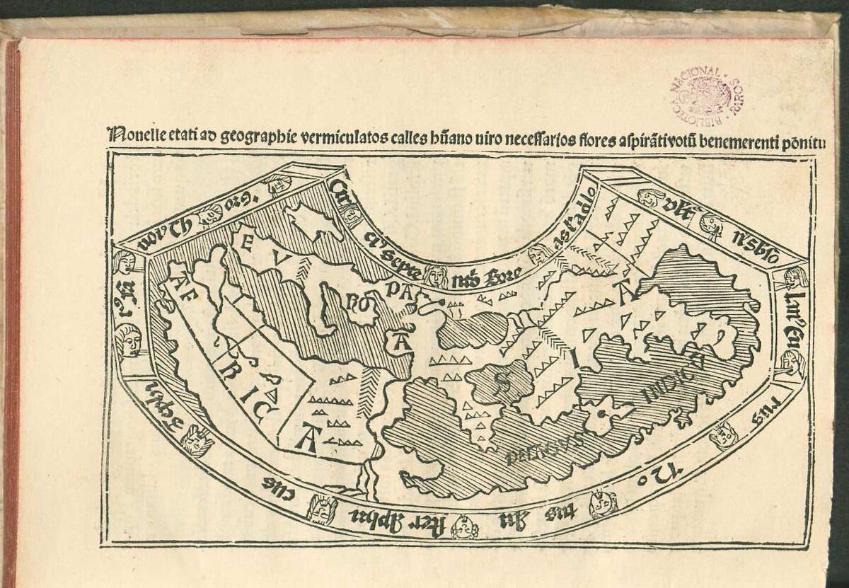 Cosmographia, sive De situ orbis cum figuris necnon cum annotationibus Francisci Nunnis de la Yerva. Авторы: Помпоний Мела, Нуньес де ла Йерва, Франсиско. Издание: Impressu[m] vero Salmatice [Ioannes de Porras] 1498