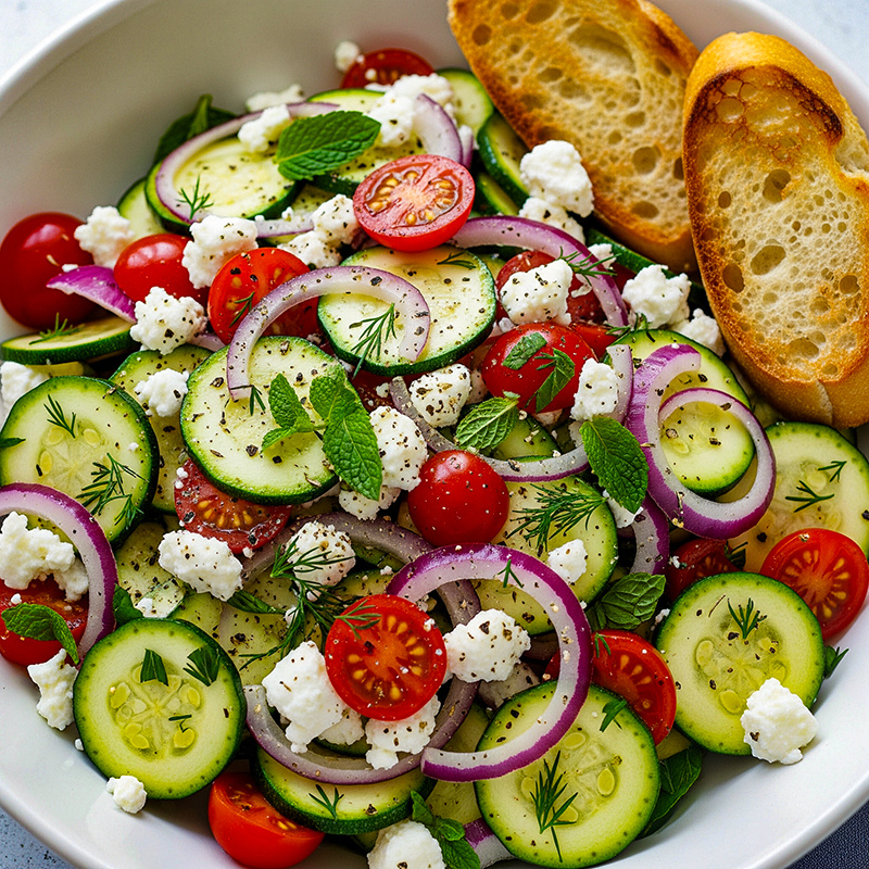 Легкий и Освежающий Салат с Кабачками