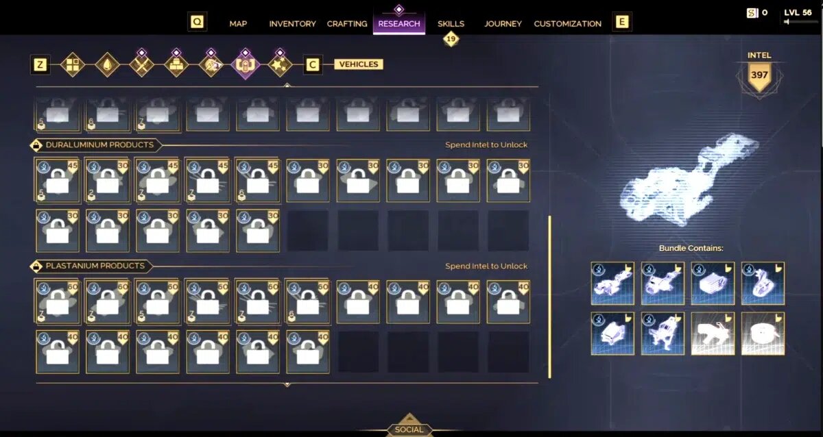    Обзор меню исследований