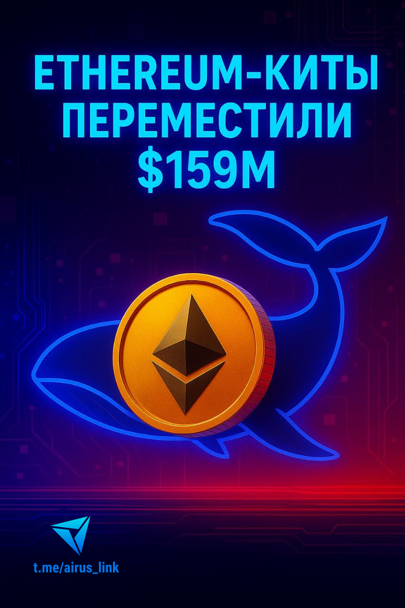 Ethereum-киты перемещают $159 млн