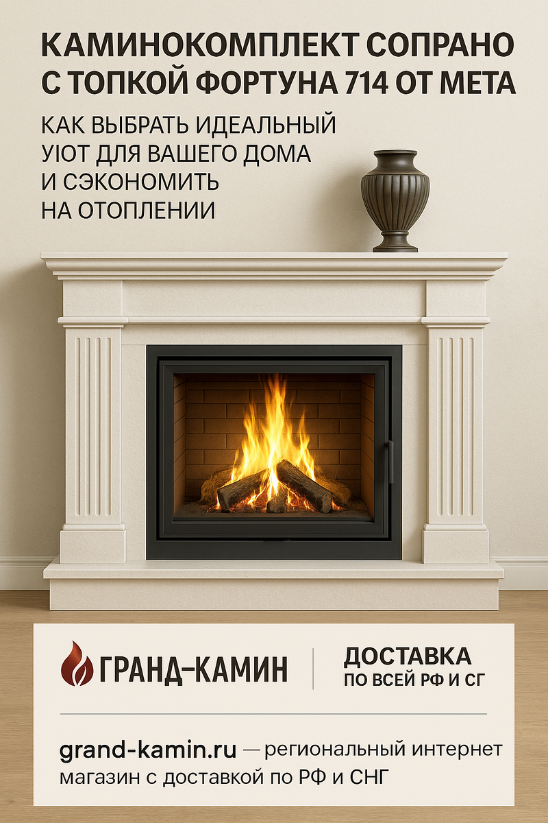    Каминокомплект Сопрано с топкой Фортуна 714 от Мета — как выбрать идеальный уют для вашего дома и сэкономить на отоплении Kamin