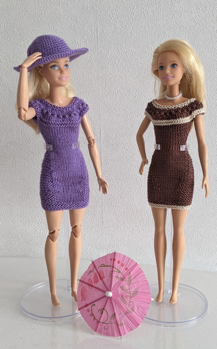 Платье "Первое свидание" спицами для куклы Барби 