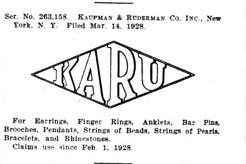 Товарная марка компании Кару 1928 год .