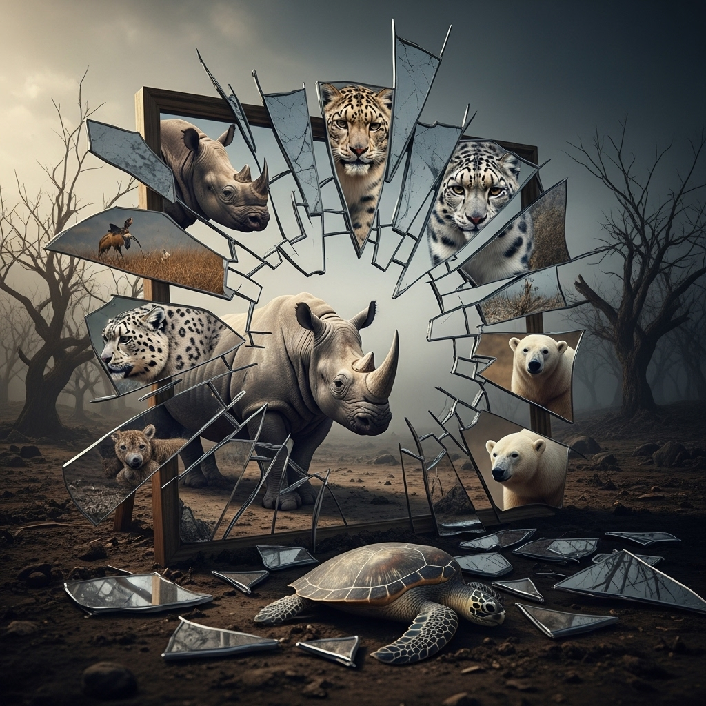 Метафорическое изображение, отражающее разрушение экосистем
