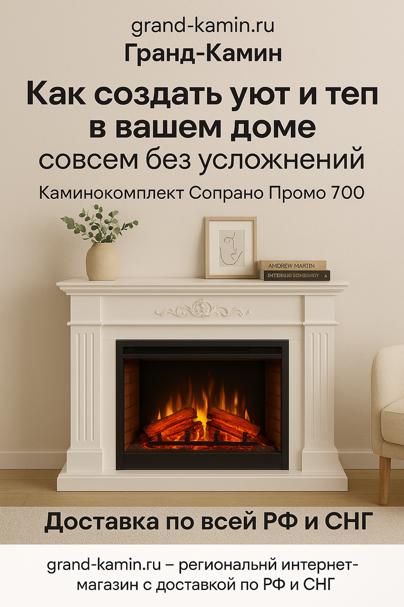    Каминокомплект Сопрано Промо 700 Ш: Как Создать Уют и Тепло в Вашем Доме Совсем Без Усложнений Kamin
