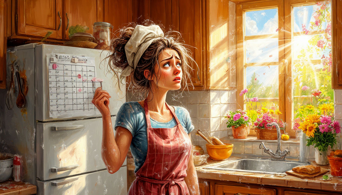 Девушка на кухне устала. Мудрость не стареет. Шедеврум