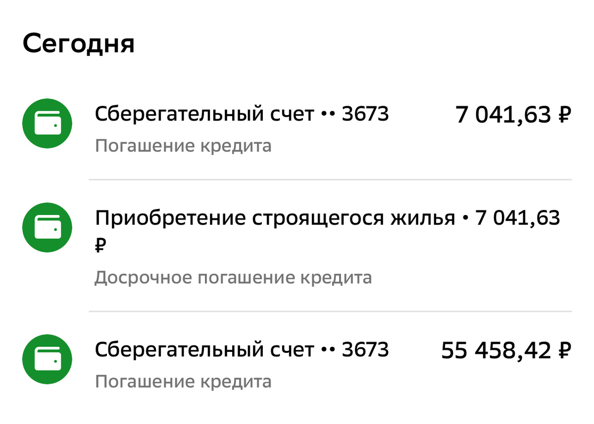 Операции за сегодня