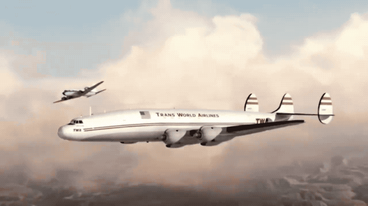 Анимация столкновения и крушения рейса 2 авиакомпании TWA из телесериала «Mayday». Обратите внимание, что на самом деле самолёт DC-7 не падал так круто, как показано в этой анимации.
