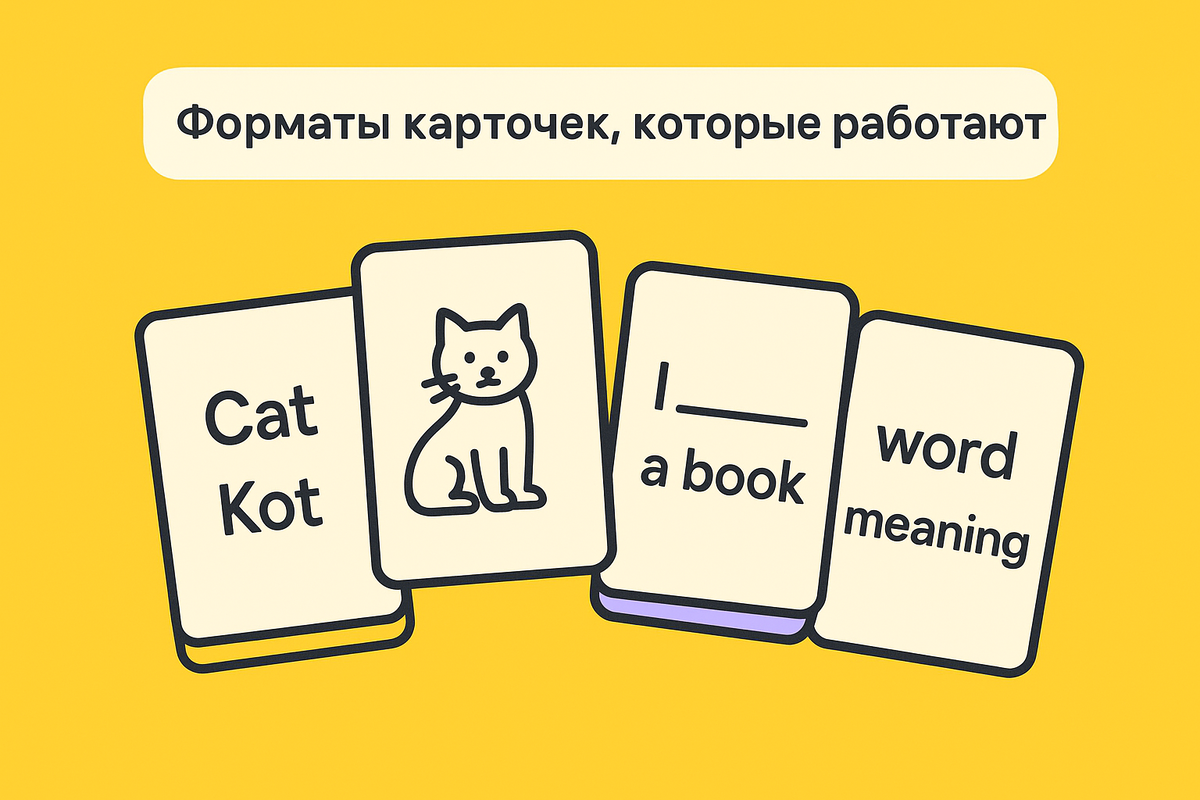 Создавайте карточки для заучивания слов