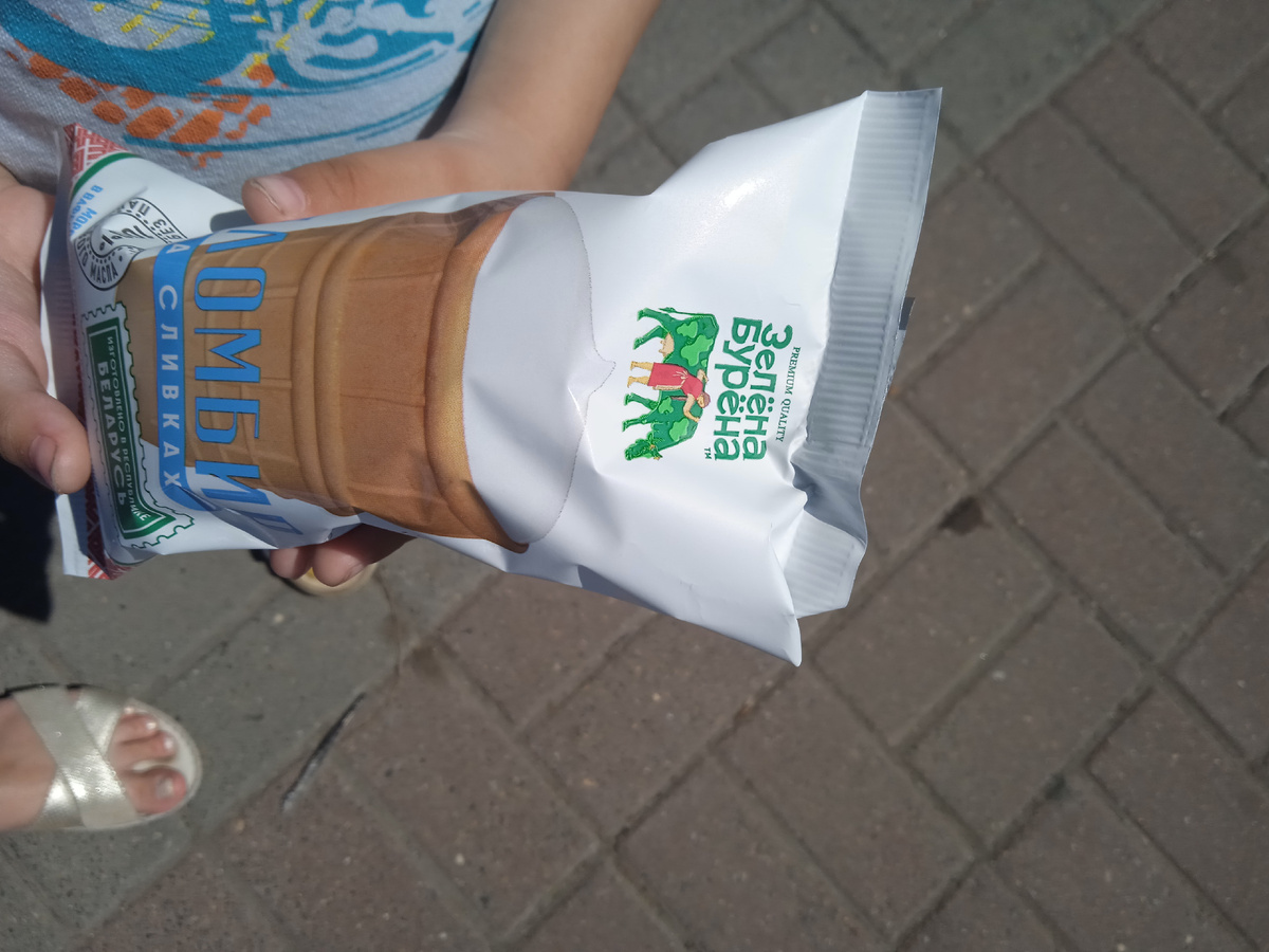 Вот каким мороженым нас угостили возле памятника Александру 3. 