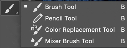 Кисть на панели инструментов