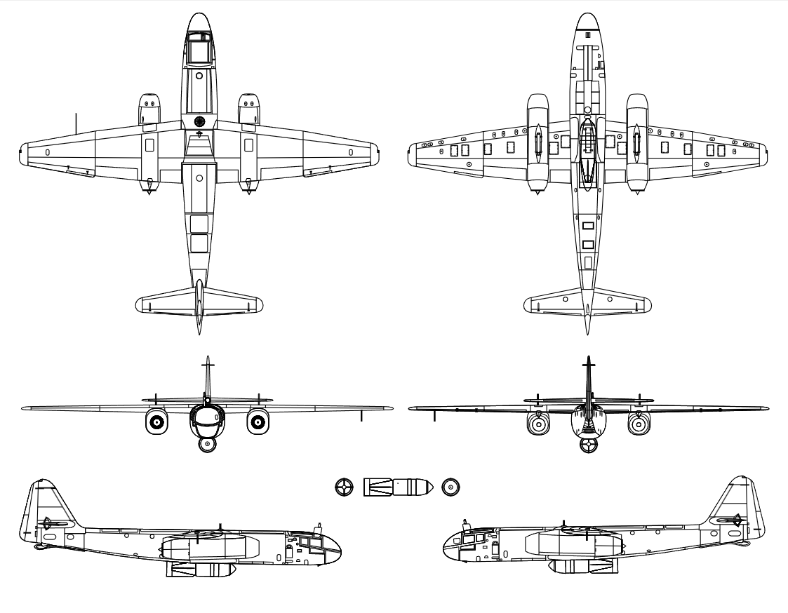 Проекции самолёта Ar 234B