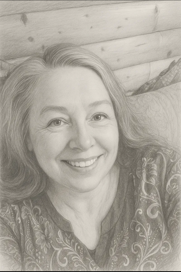 Это нейросеть попыталась меня нарисовать. Не уверена, что похоже вышло 😁 По-моему, нет..