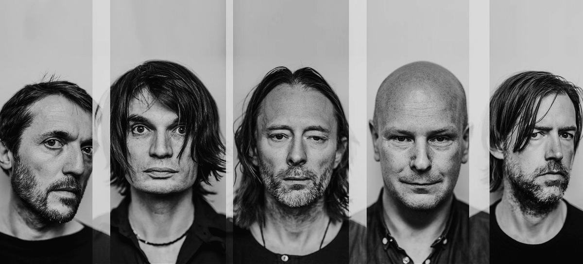 Участники группы Radiohead (слева направо): Эд О’Брайен (Ed O’Brien) — гитара, бэк-вокал; Колин Гринвуд (Colin Greenwood) — бас-гитара; Том Йорк (Thom Yorke) — вокал, гитара, клавишные; Фил Селуэй (Philip Selway) — ударные; Джонни Гринвуд (Jonny Greenwood) — гитара, клавишные, аранжировки
